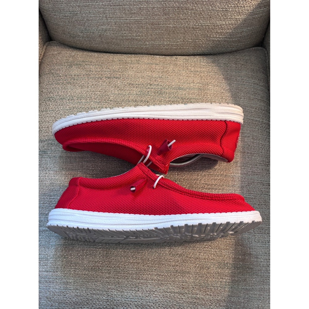 Hey Dude Wally Sox Mens Red Knit Slip On Loafers Shoes Size 13 40019-8C1 - Picture 7 of 9